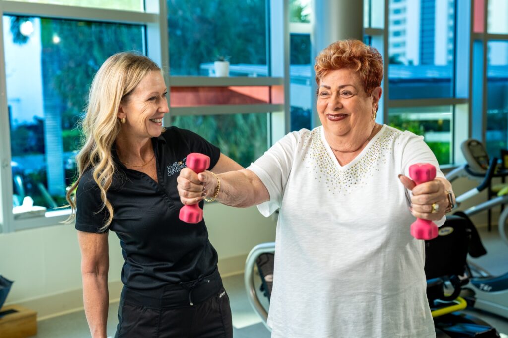 Residents at a social event at The Glenview