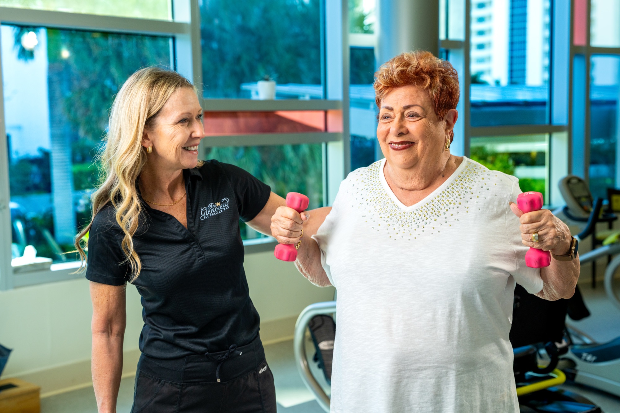Residents socializing at a community gathering