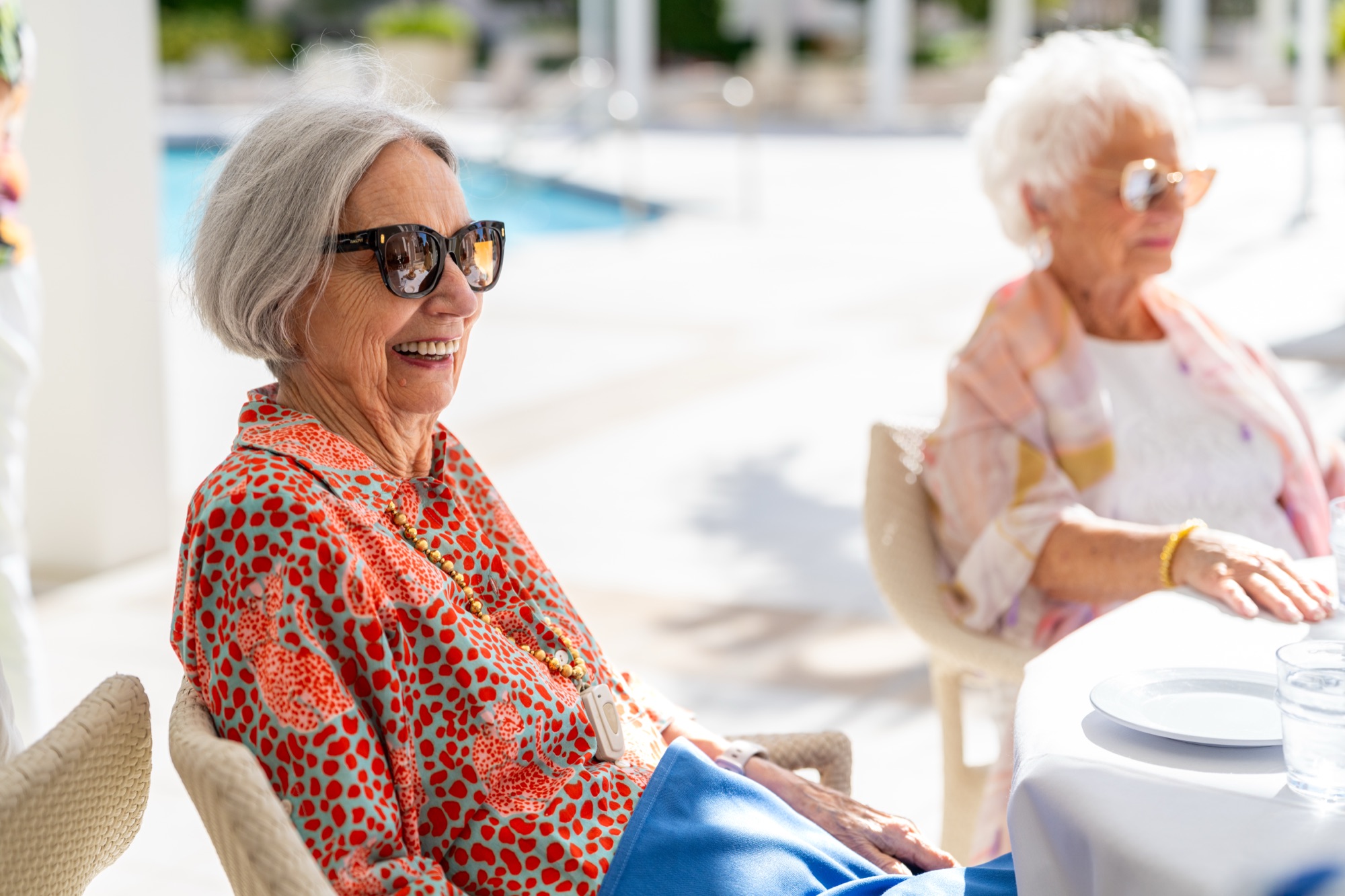 Residents socializing outdoors at The Glenview