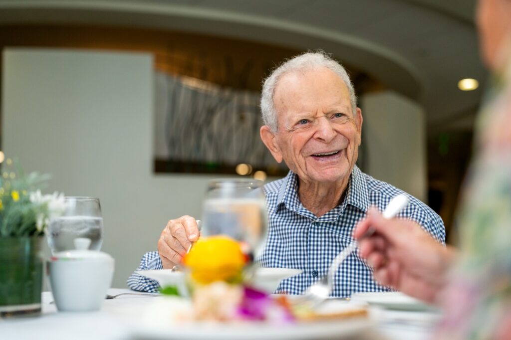 Residents at a gathering at The Glenview