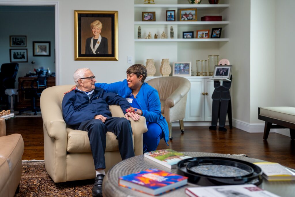 Residents at a social event at The Glenview