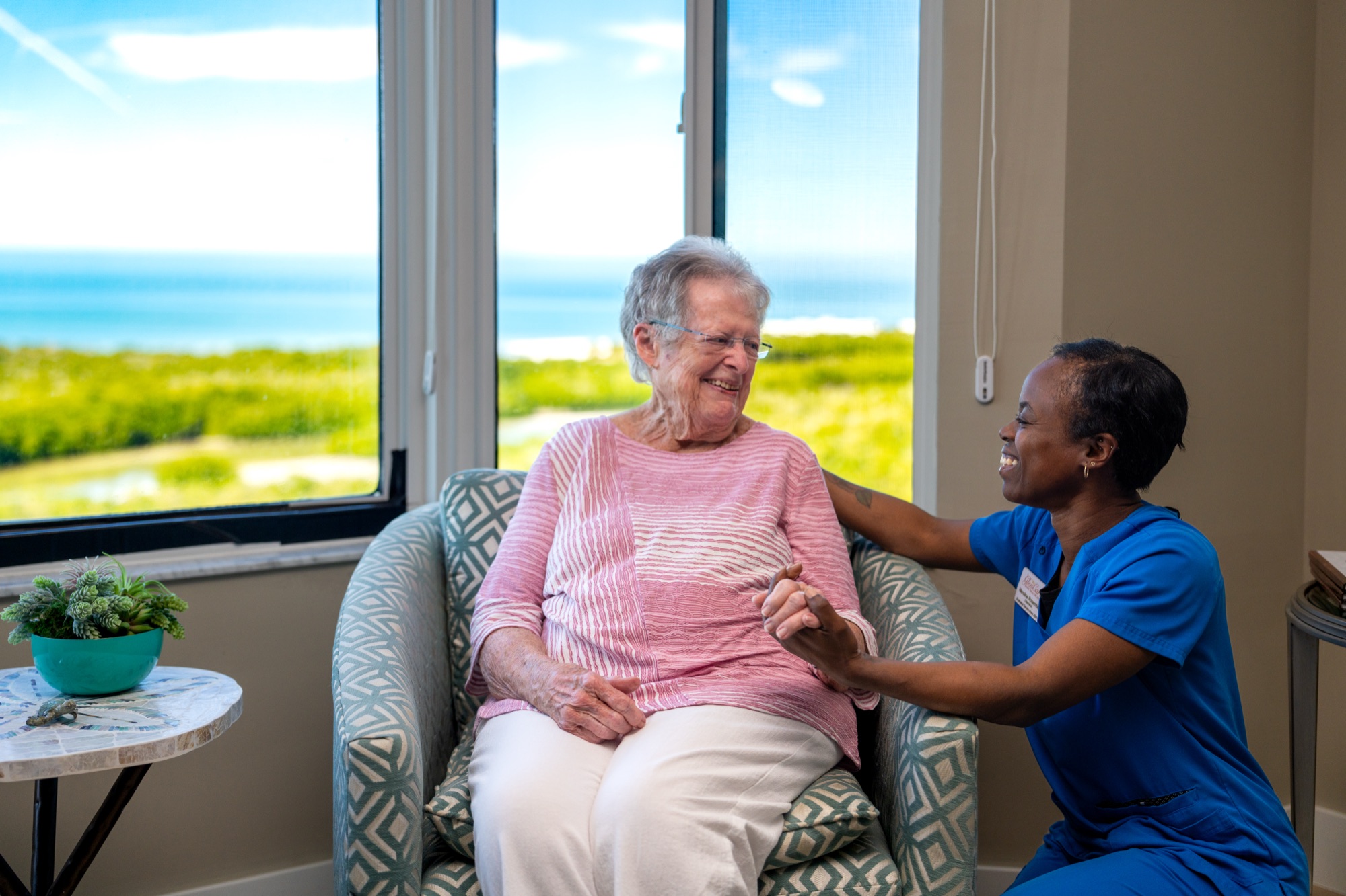 Residents enjoying the view from The Glenview